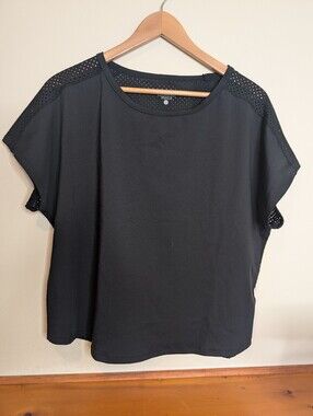 Carve Designs Black Perforated Back Short Sleeve Tee
